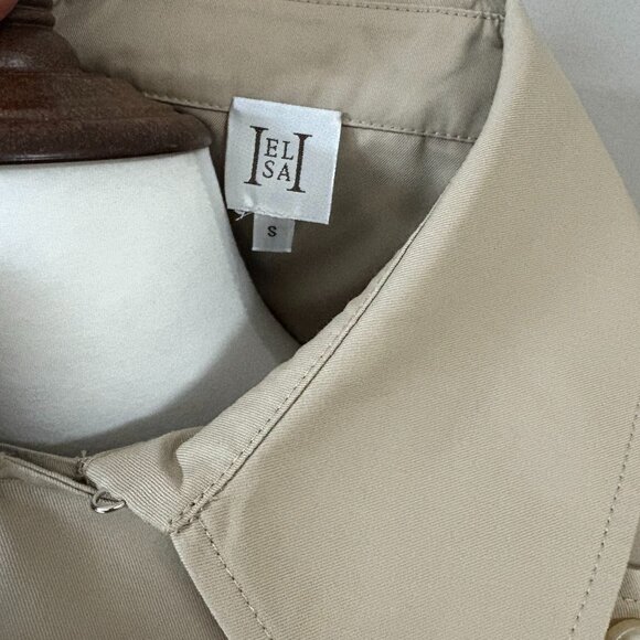 Helsa Women's Twill Cropped Trench Coat - Picture 15 of 16